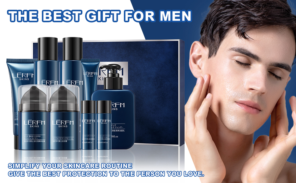 9Pcs Anti Aging Skin Care Set for Men,Reduce Wrinkles