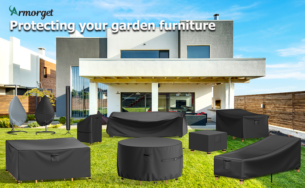 Garden Cube Furniture Covers 126x126x74 cm, 600D Heavy Duty, Rattan