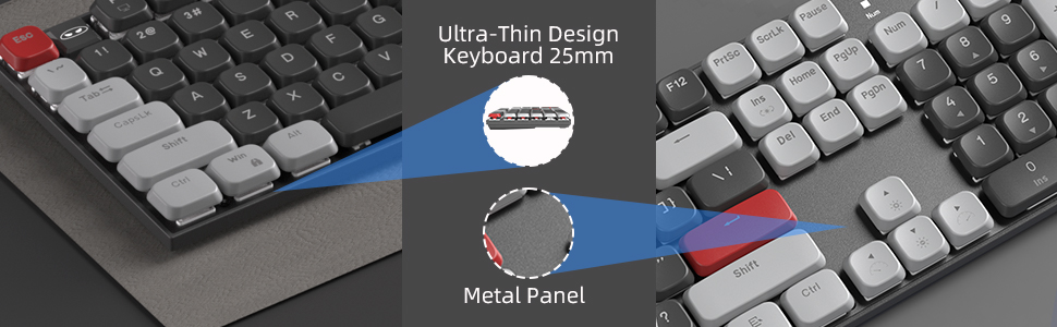 slim metal blue lighted keyboard