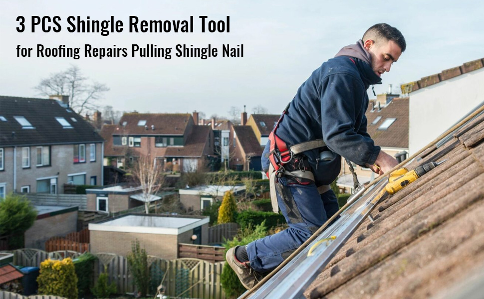 3 PCS Shingle Removal Tool, Shingle Pry Bar for Installing and Removing Replacement Shingles