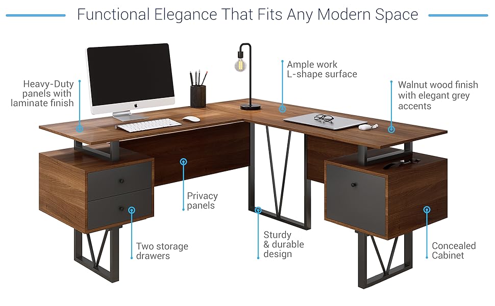 タムラテコ TT-350 OSB タムラテコ Lクリンminnie Techni Mobili | Reversible L-Shape Computer Desk with
