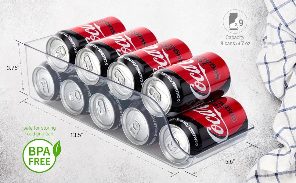 Jinamart Refrigerator Organizer Bin Pop Soda Can Beverage