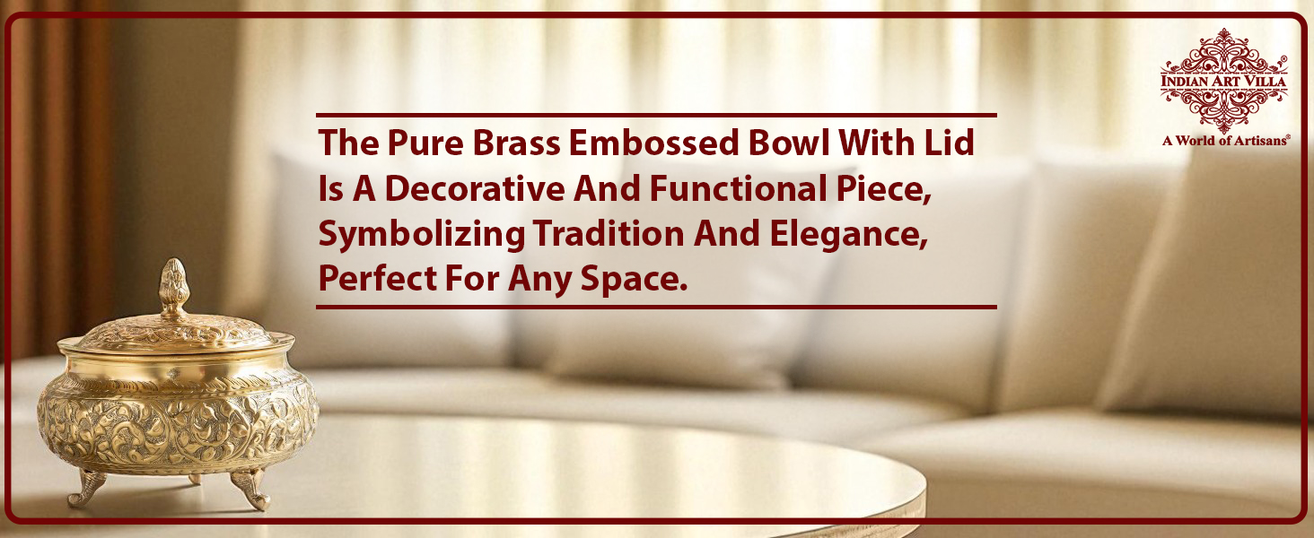 Brass Handi Bowl with Floral Design