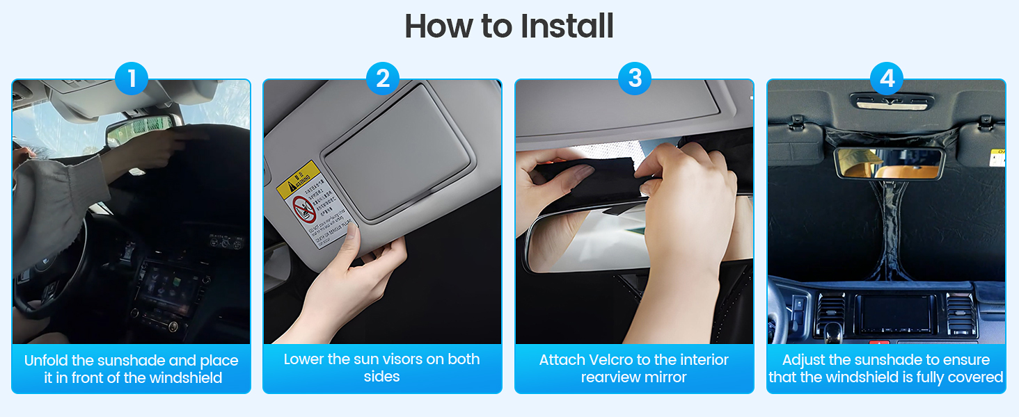 sunshade and place it in front of the windshield