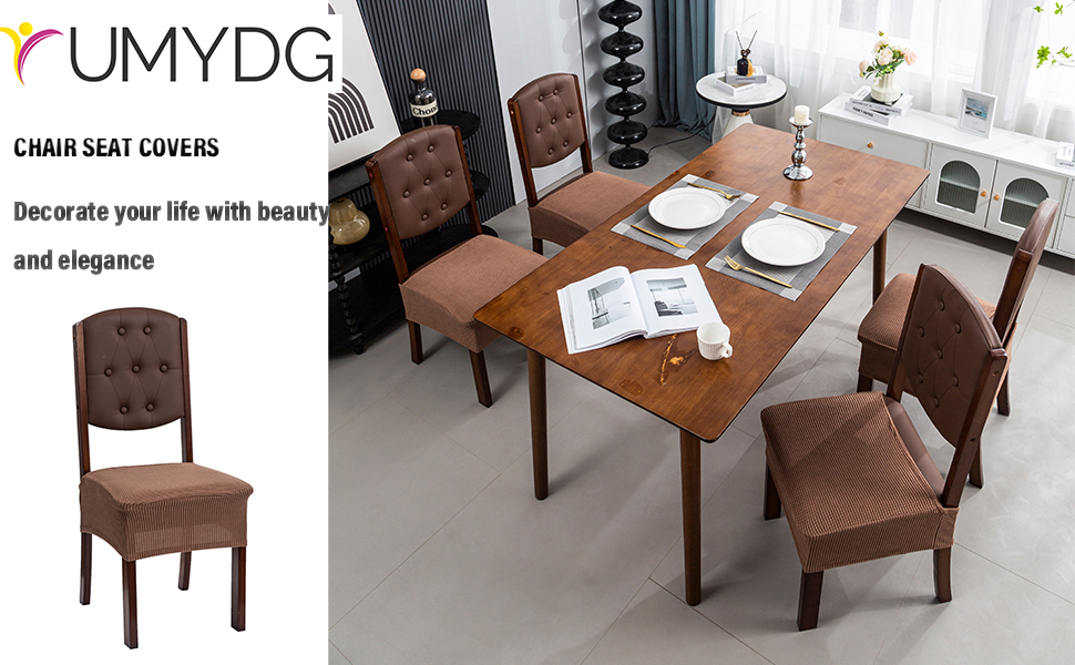 YUMYDG Chair seat Covers for Dining Room Set of 4 Stretch