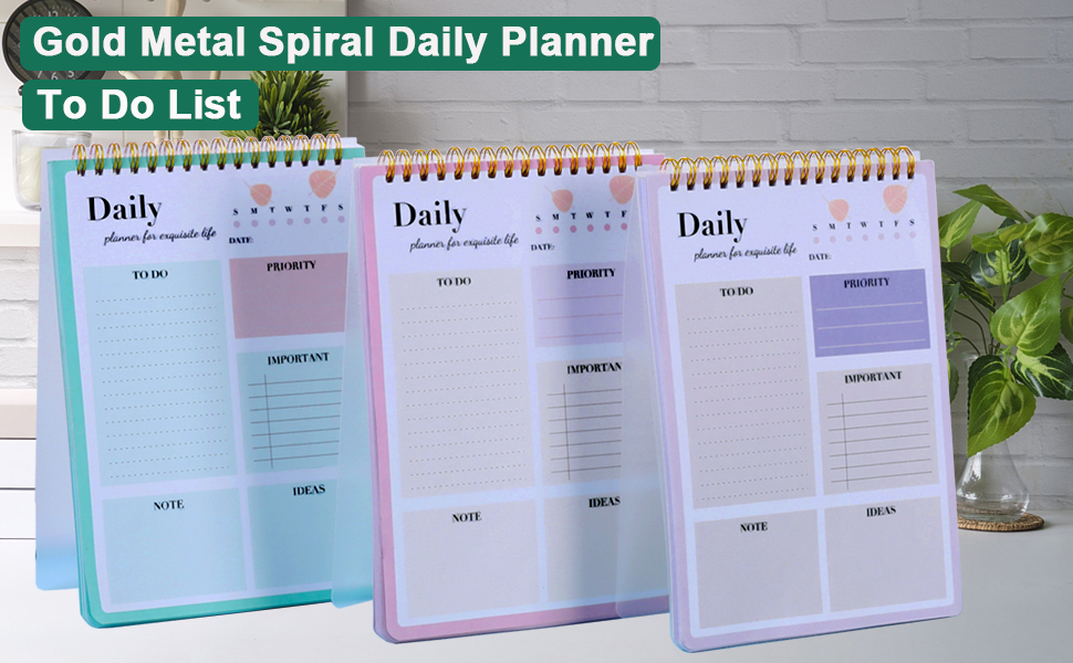 To Do List Notepad with Ballpoint PenDaily Task Planner Spiral Checklist Notebook