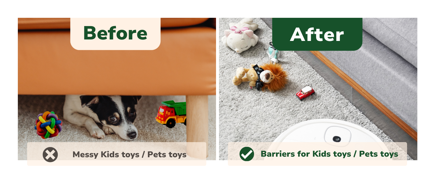 ECOHomes Under Couch Toy Blocker (8 Pack, Black) Prevent