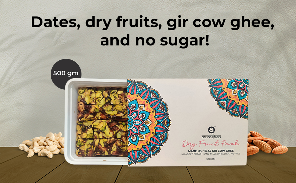 Anveshan Dry Fruit Paak Indian Sweets Mithai 500 gm Super Healthy