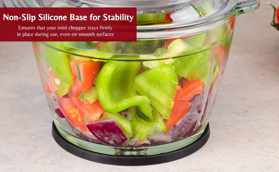 glass chopper blender food processor mini small stainless steel baldes 2 speeds detachable design 