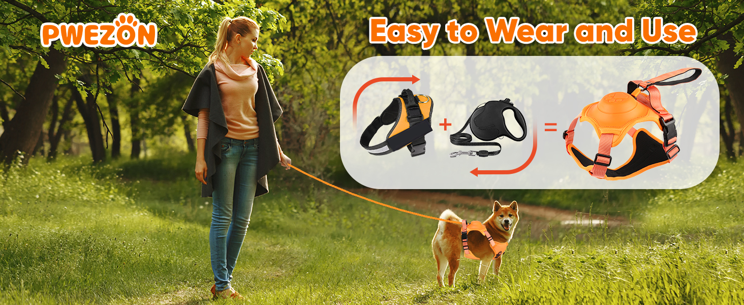 Retractable No-Pull Dog Harness