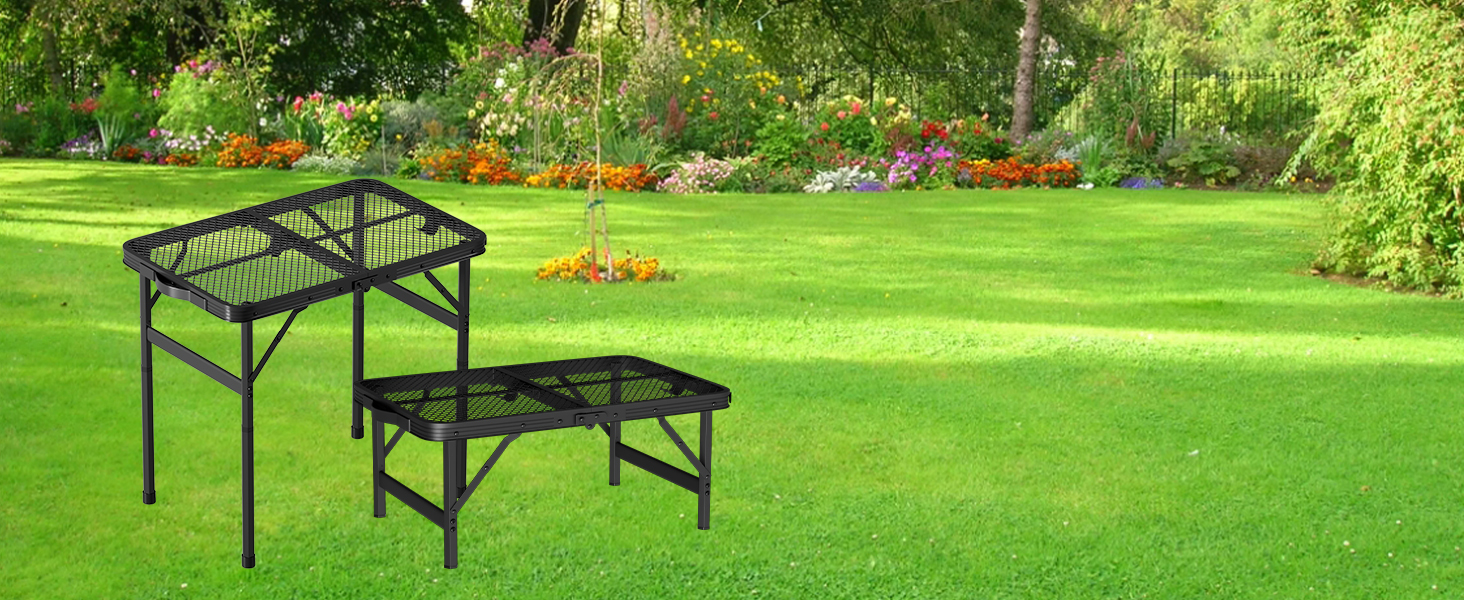 Folding Grill Table 2FT Outdoor Portable Picnic Table for
