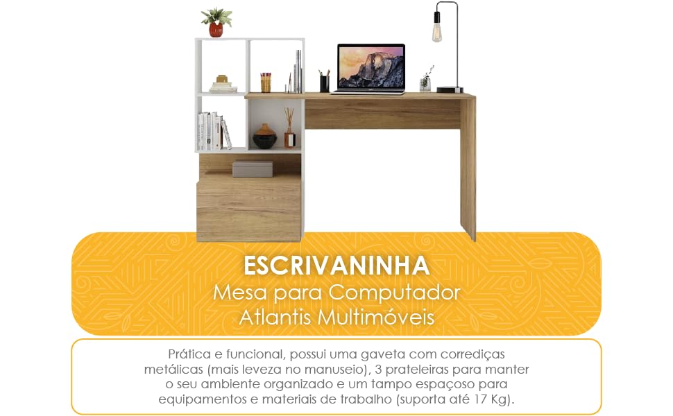 Escrivaninha Mesa para Computador Atlantis Multimóveis