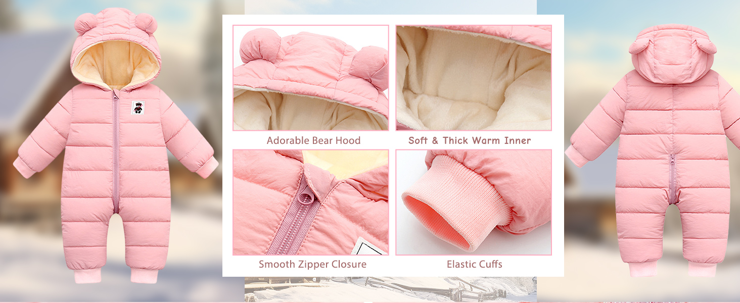 Baby Girls Boys Snowsuit Winter Coat