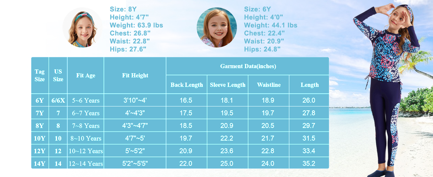 girls long sleeve swimsuit