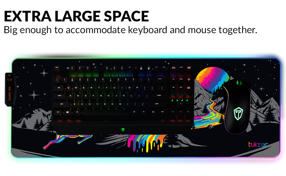 Tukzer RGB Retro Extended Gaming Mouse Pad, HighSpeed Mouse Tracking