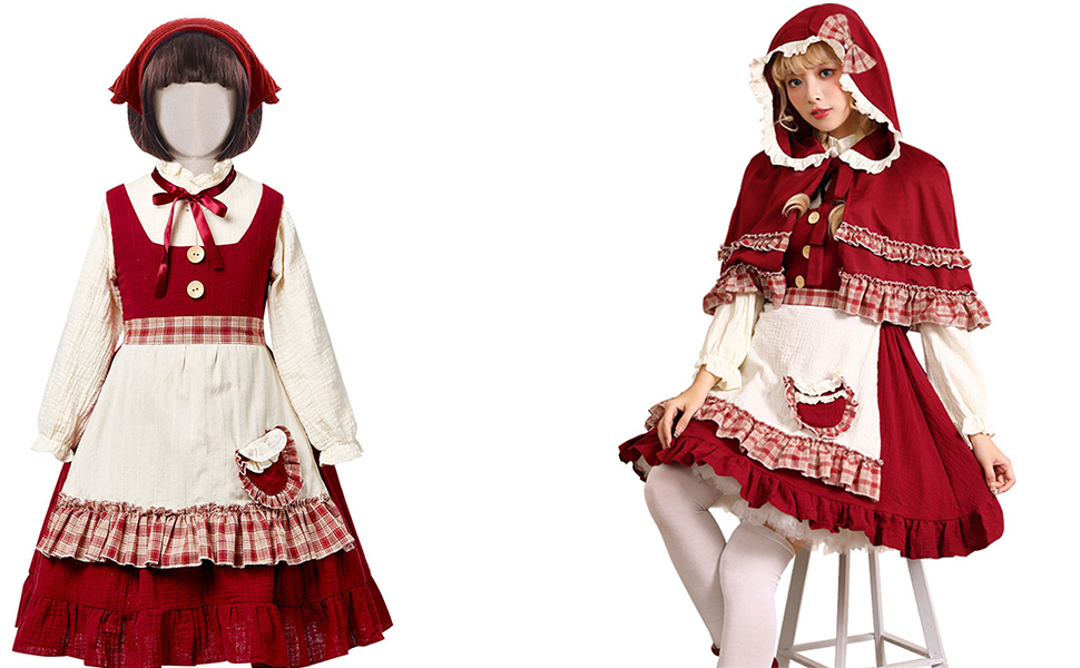 Amazon.co.jp: [トクとユウ] ハロウィン 赤ずきん コスプレ 赤