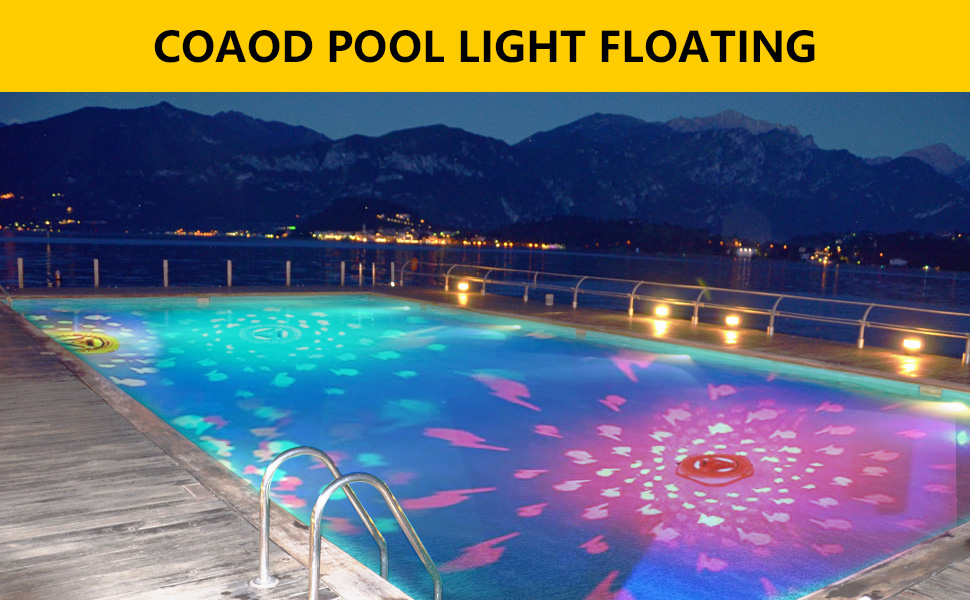 COAOD Swimming Pool Floating Lights, Submersible Light Show with 4
