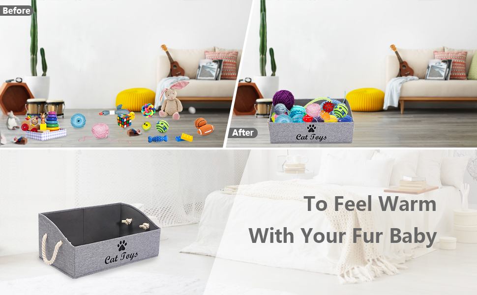 Morezi Large cat Toy bin cat Shallow Toy Baskets Perfect