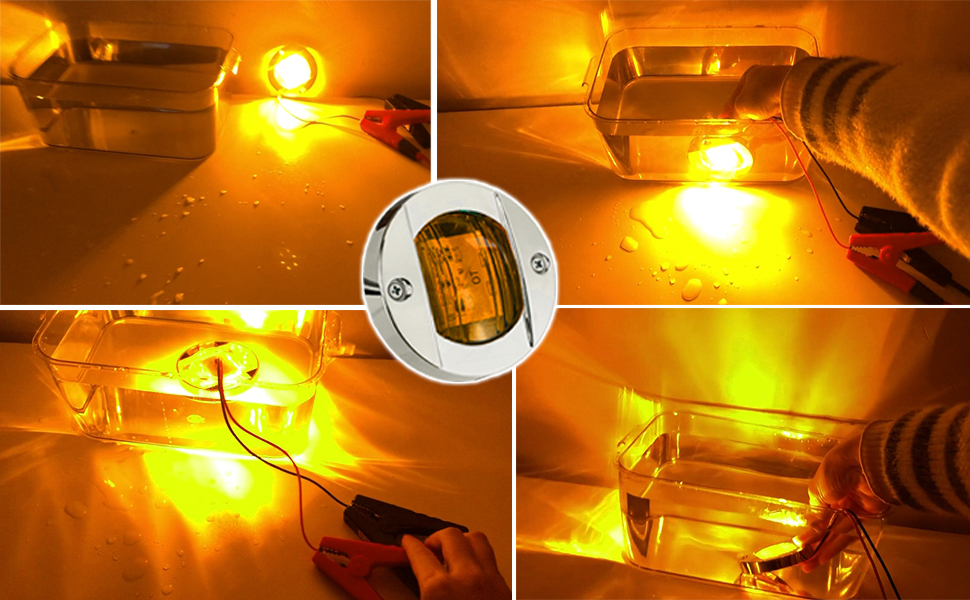 Amber led marine boat navigation stern light