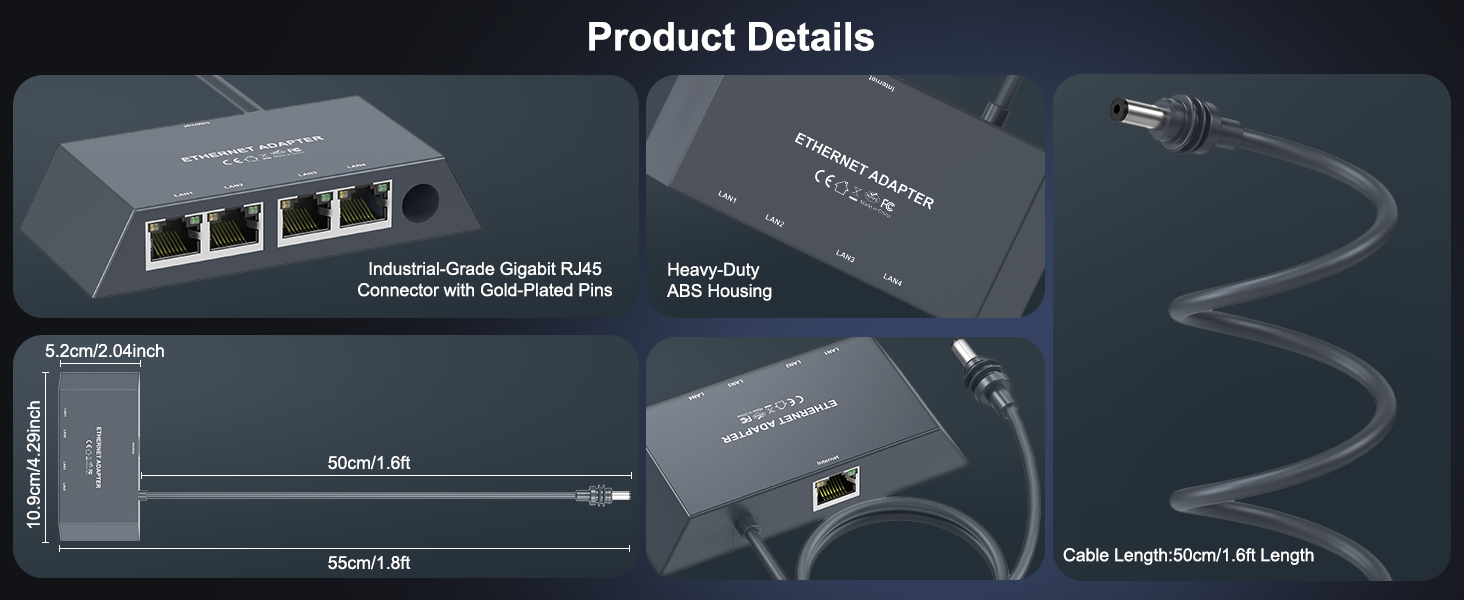 Starlink Ethernet Adapter Splitter for Starlink Gen 3/Mini