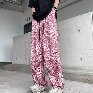 Amazon | [PTORGE] ワイドパンツ メンズ 豹柄パンツ ロング