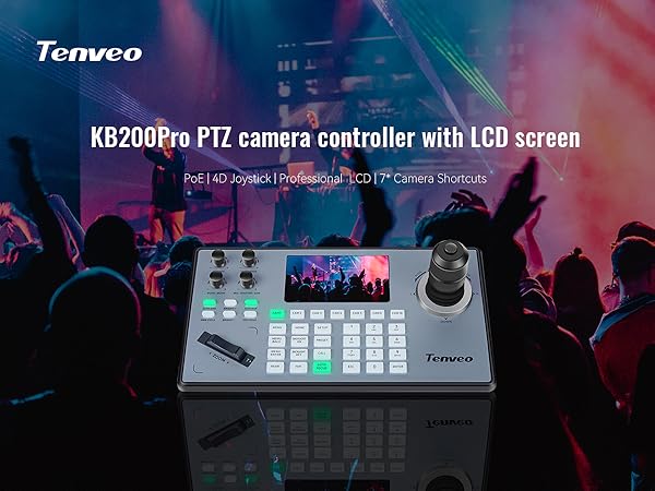 Tenveo KB200PRO - New PTZ Camera Joystick Controller with LCD Real-time Preview