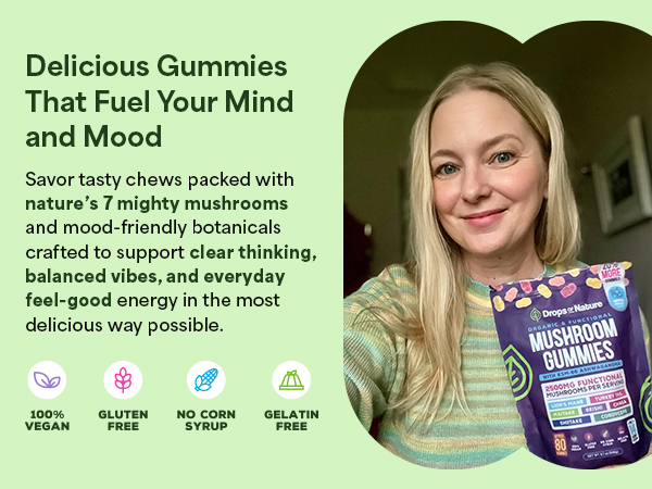 Plant-based mushroom gummies