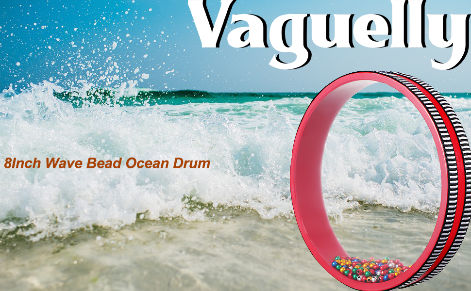 Ocean Drum, 8Inch Wave Bead Ocean Drum, Sea Wave Sound Drums with
