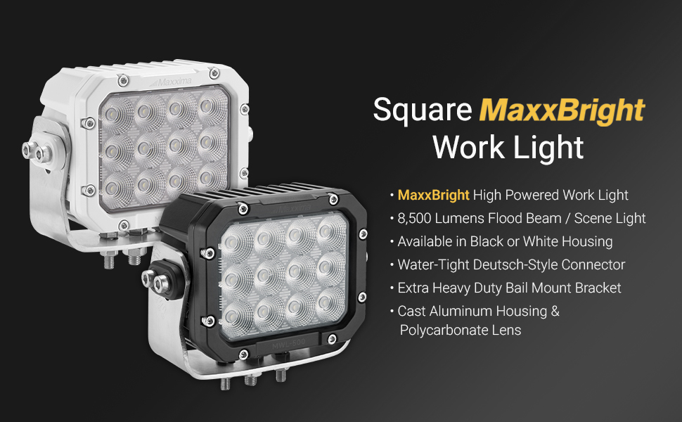 Maxxima Square MaxxBright LED Work Light for Trucks and