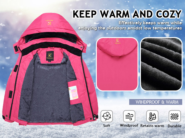 Amazon.com: Keevoom Kids Insulated Quilted Lining Cold Weather