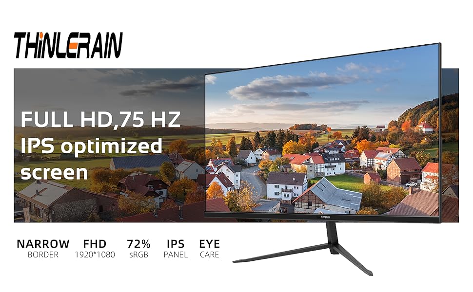 Thinlerain 27calowy monitor FHD 1920 x 1080p IPS LED monitor do
