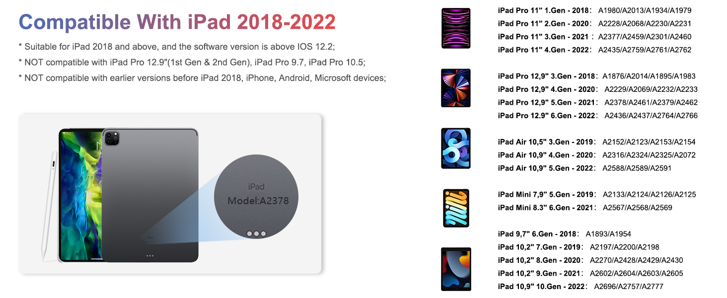 iPad Pencil for iPad, 2023 Latest 15 mins Fast Charging