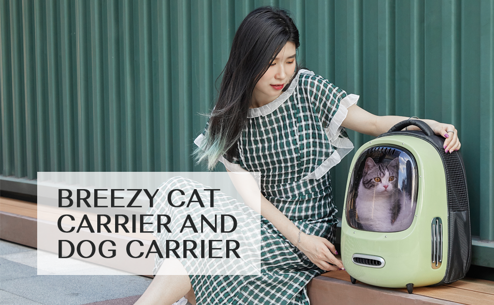 PETKIT Breezy Pet Carrier Green Backpack for Cats and