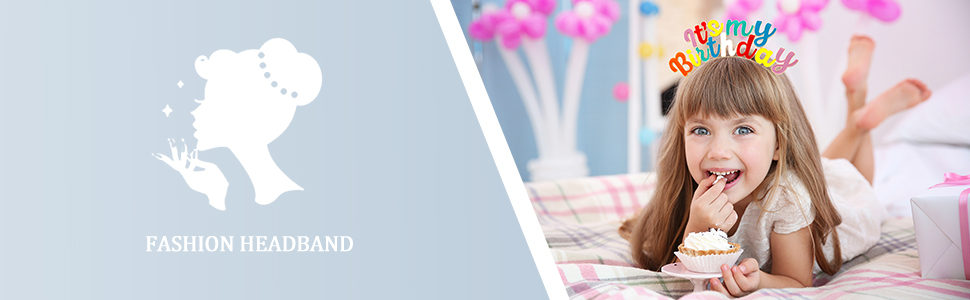 Colorful It's my Birthday Headband Headpiece Sash for Women Hair Band Hair Accessories