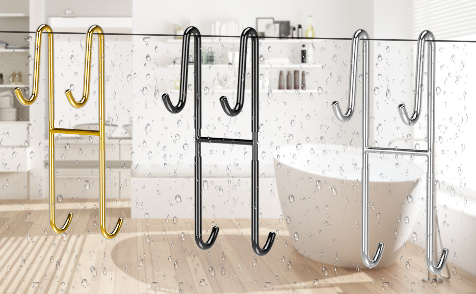 JYNTU Shower Door Hooks for Frameless Glass Shower Door, DoubleSided