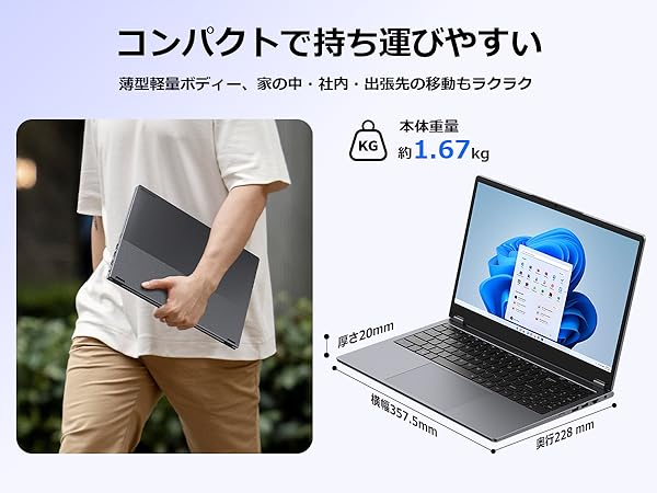 Amazon.co.jp: ノートパソコン 15.6インチ Office 2024搭載 360