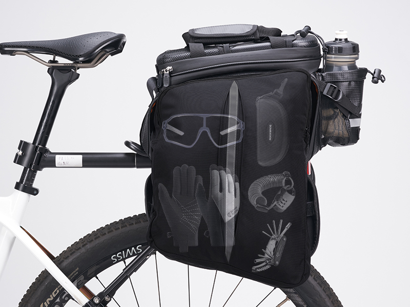 ROCKBROS バッグセット ブラック、DOPPELGANGER荷台 Amazon.com: ROCKBROS Bike Trunk Bag - Carbon Leather Bicycle