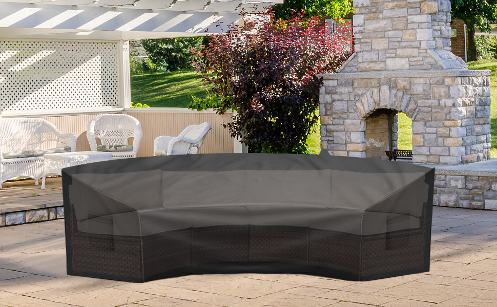Curved Outdoor Sectional Covers Waterproof,VShaped