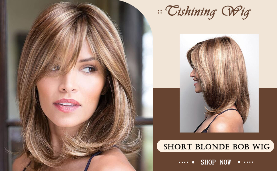 short blonde highlight wig