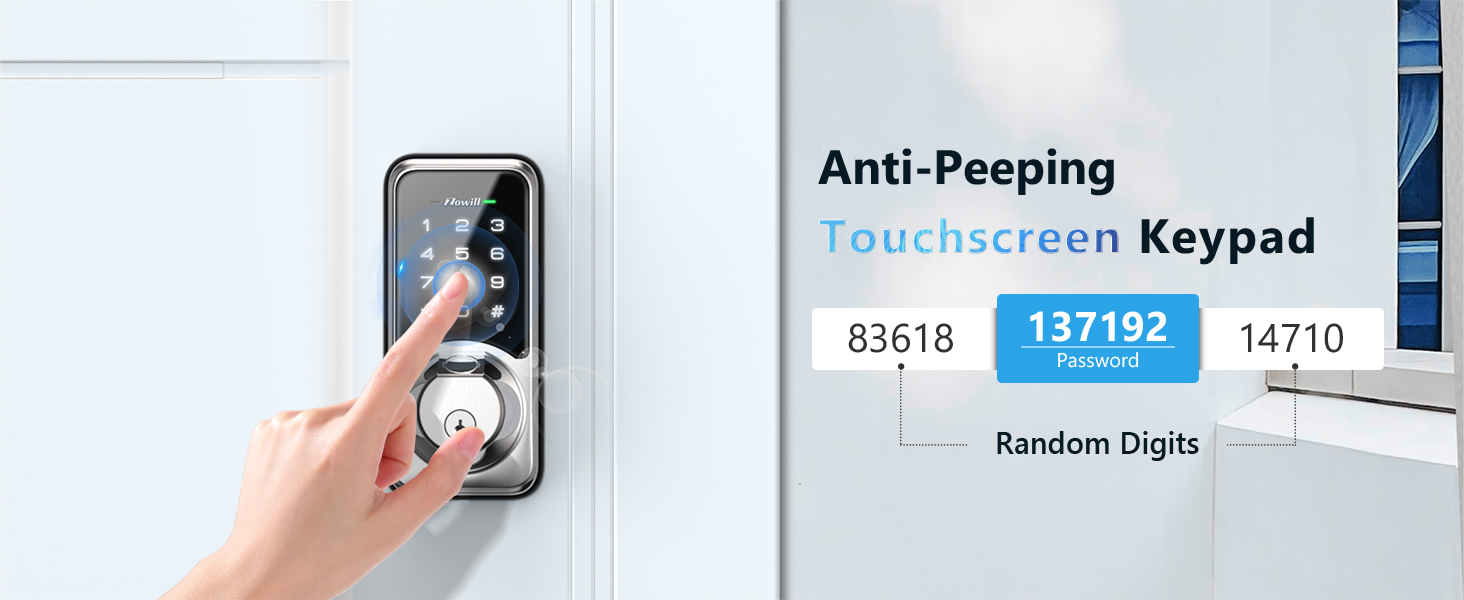 WiFi Smart Lock, Zowill DK07G Fingerprint Door Lock with APP & Voice