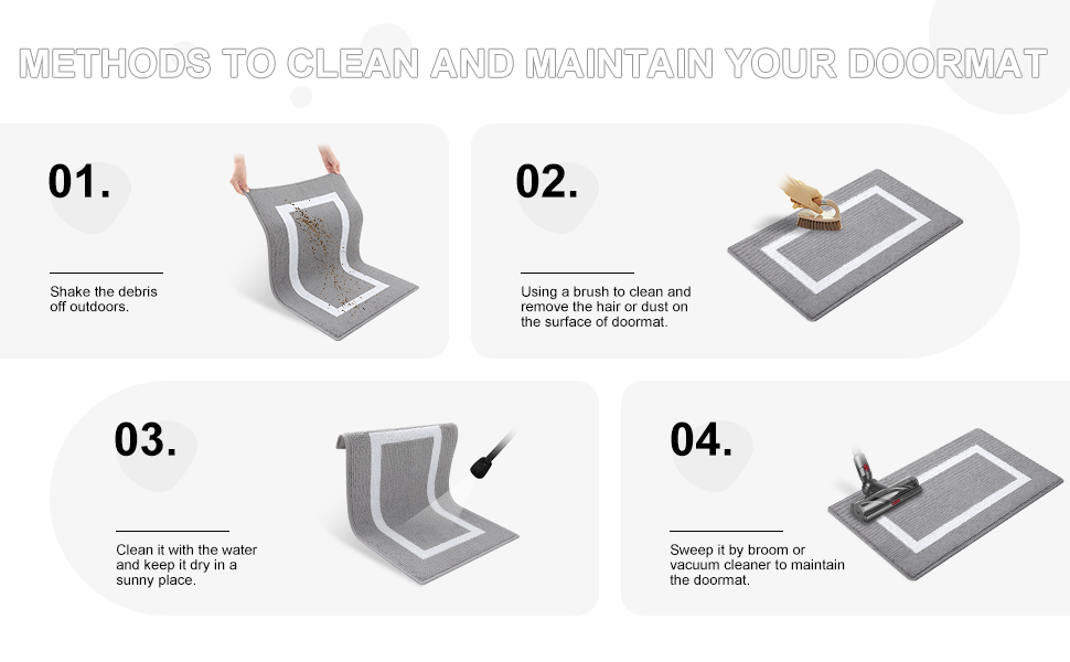Grandaily Indoor Door Mat, 20" x 59" NonSlip Resist Dirt Absorbent