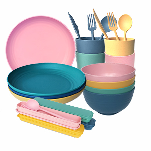 Jarinda Wheat Straw Dinnerware Set for 4