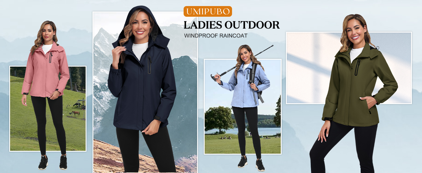 UMIPUBO Women's Waterproof Jacket