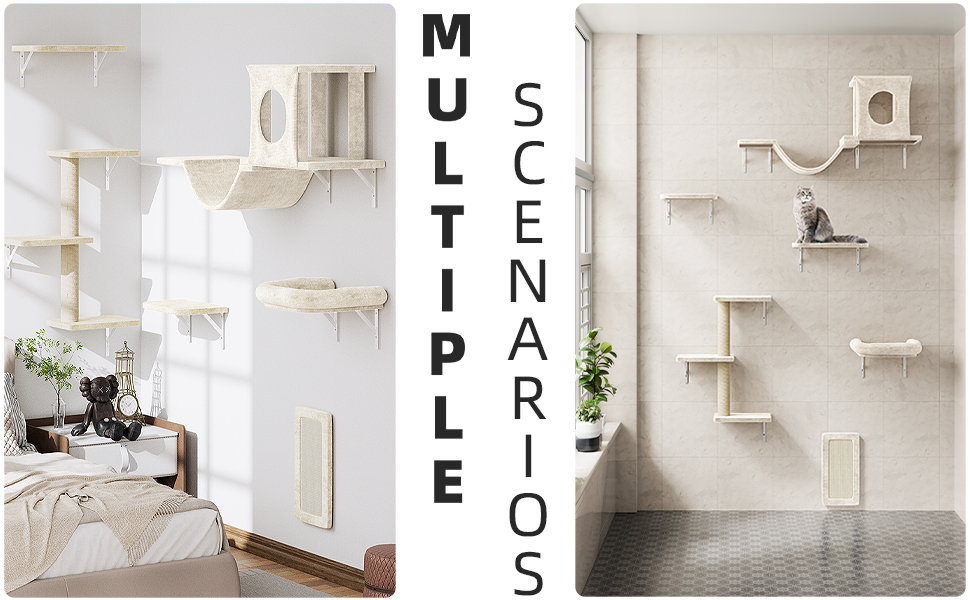 置物 maocat Amazon.com : NUNU LAB Wall Mounted Cat Furniture Set - 6 Pcs
