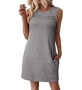 EVALESS Spring Summer Dresses for Women 2025 Casual Sleeveless Sundresses Cut-Out Fashion Beach V...