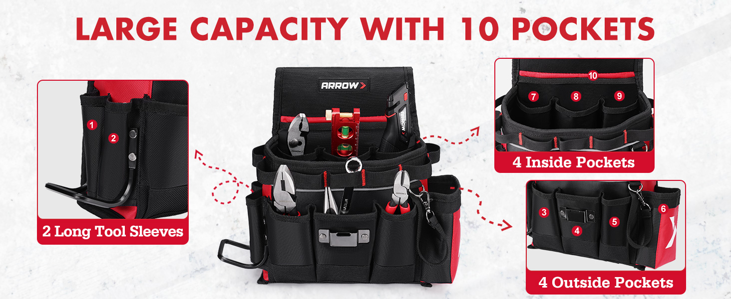 LARGE CAPACITY WITH 10 POCKETS