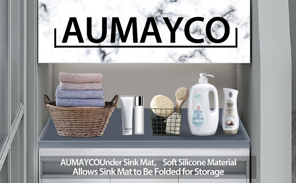 AUMAYCO Under Sink Mat for Kitchen Silicone