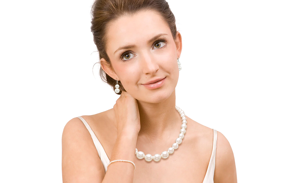 Elegant Pearl Necklace Earring Set for Women