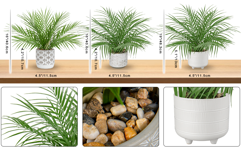 Hollyone Large Artificial Potted Plants Fake Palm Plants 16