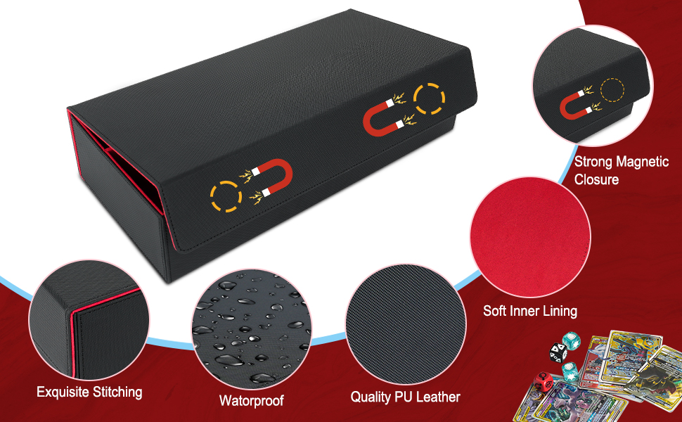 Card Deck Box,XLarge Premium Card Game Deck Storage Box Fits 5 Decks